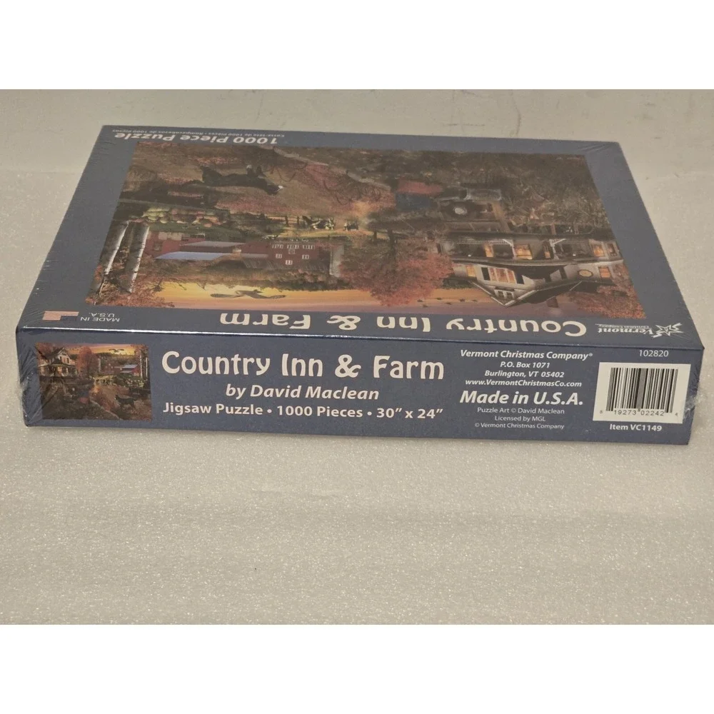 NEW COUNTRY INN & FARM 1000 PC Puzzle‎ Rare Scenic Colorful Vermont Christmas Co